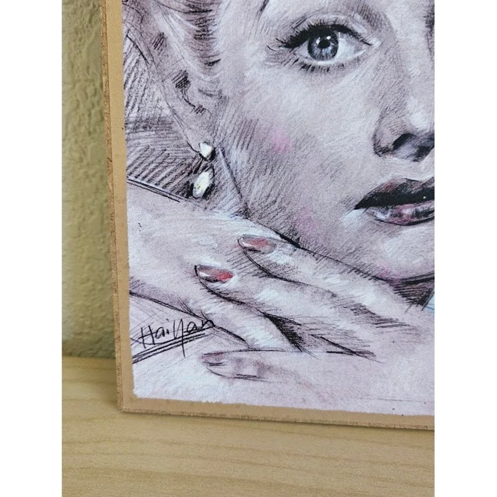 Lucille Ball I Love Lucy Wooden Wall Hanging Sign Portrait Sketch 10